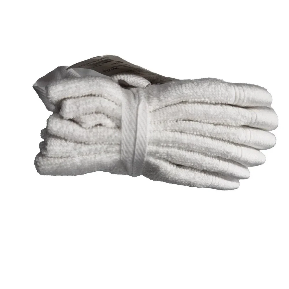 New Home Expressions Bright White  Cotton Wash Cloths Set of 6